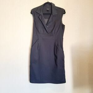 Ann Taylor‎ Loft Botton Black Tank Top Office Dress-SZ 8